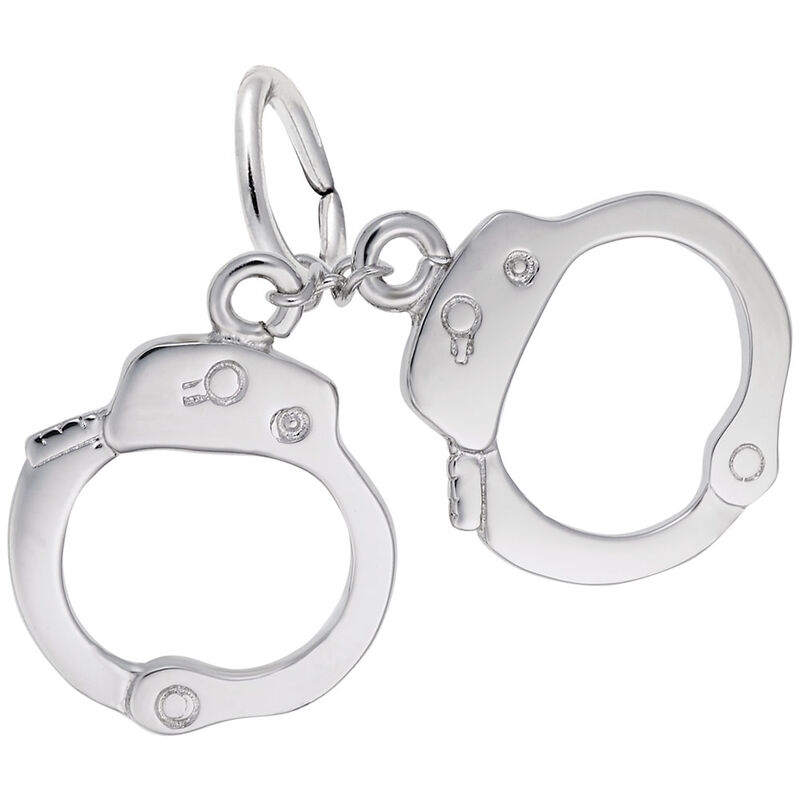 Handcuffs Charm in 14K White Gold image number null