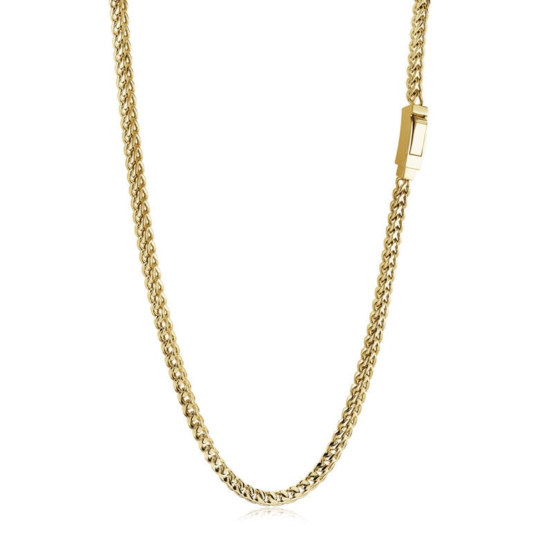 Italgem Steel Square Franco Chain 24" in Gold IP Stainless Steel (4mm) image number null
