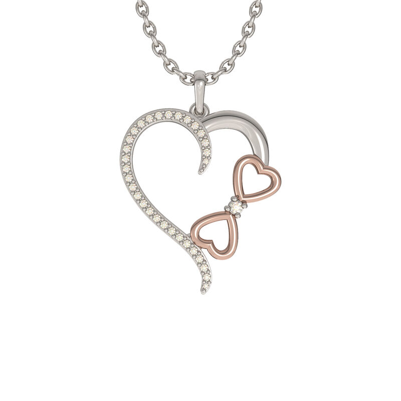Heart & Infinity 1/6ctw. Diamond Pendant in Sterling Silver image number null