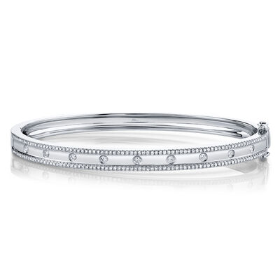 Shy Creation Diamond 1/2ctw. Bangle Bracelet in 14k White Gold