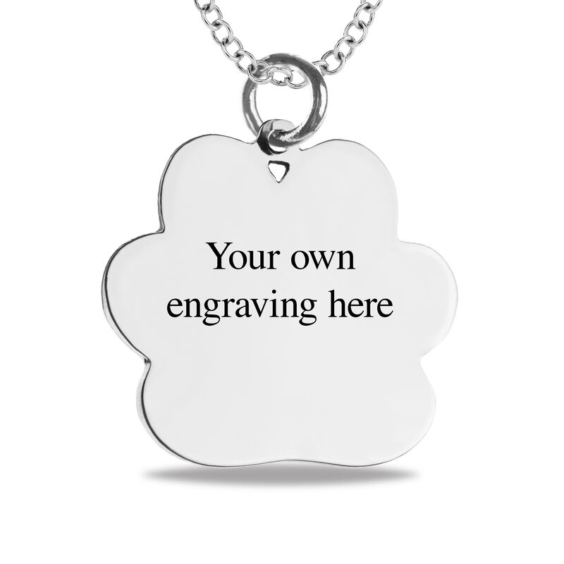 Pet Paw Photo Pendant in 10k White Gold image number null