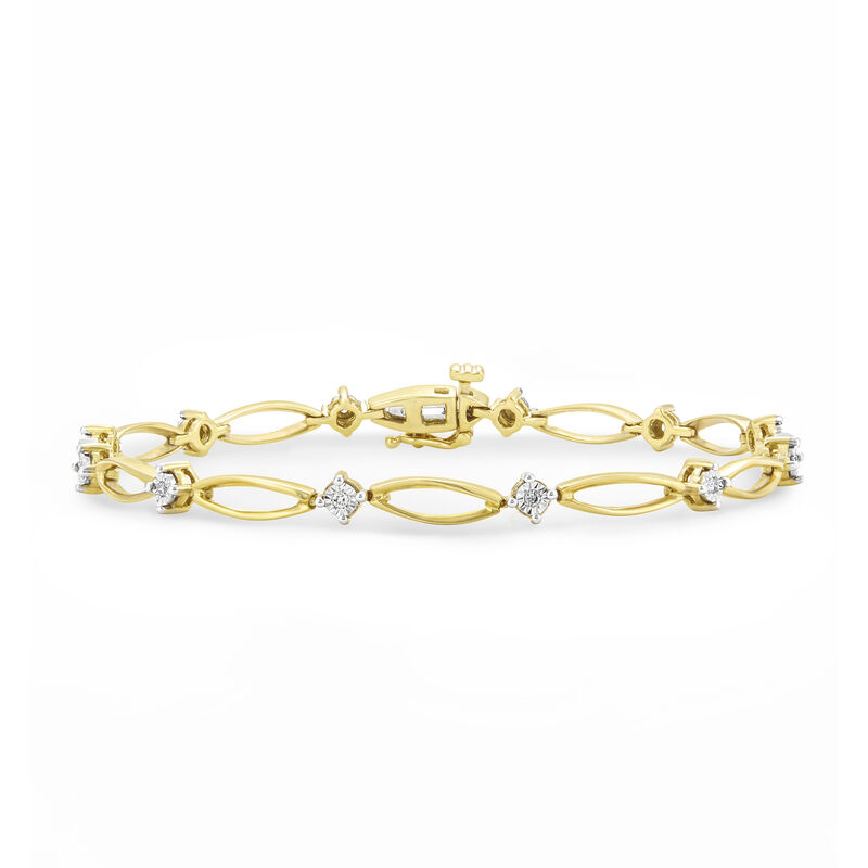 Marquise Shaped Bracelet .12ctw in 10k Yellow Gold  image number null