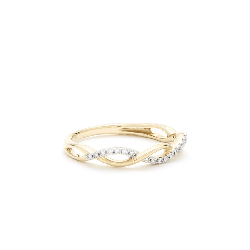 Brilliant-Cut .10ctw Diamond Twist Fashion Ring in 10k Yellow Gold image number null