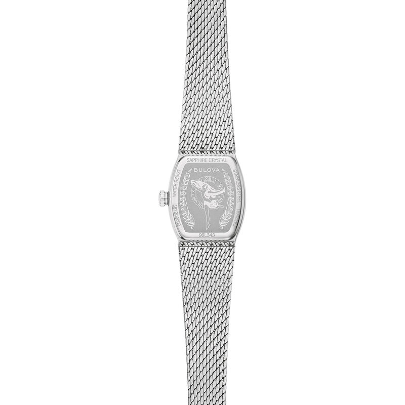 Bulova Ladies Goddess of Time Diamond Blue Tone Dial Stainless Steel 30mm Watch 96L343 image number null