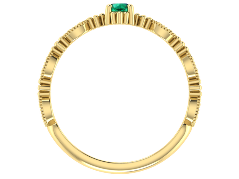 RadiantCut Created Emerald Lab Grown Diamond Band in 10k Yellow Gold