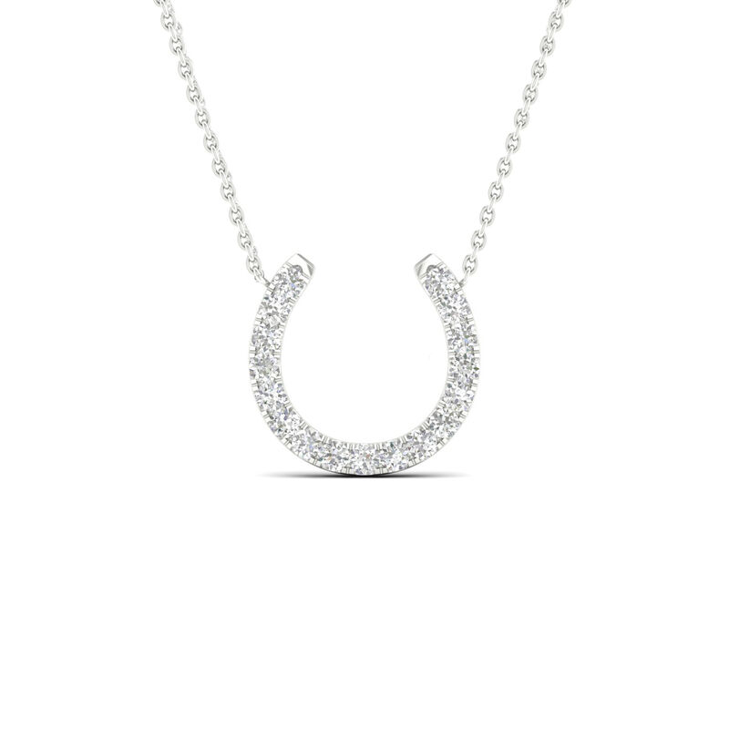Diamond 1/3ctw. Horseshoe Necklace in 10k White Gold image number null