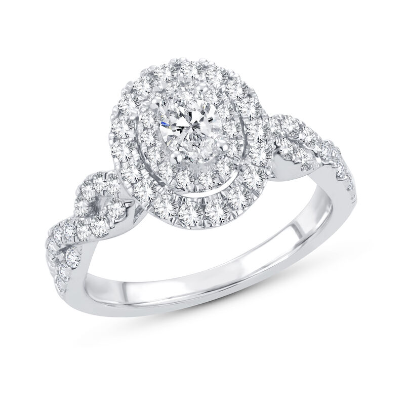 Jordan. Lab Grown 1ctw. Diamond Oval Twist Engagement Ring image number null