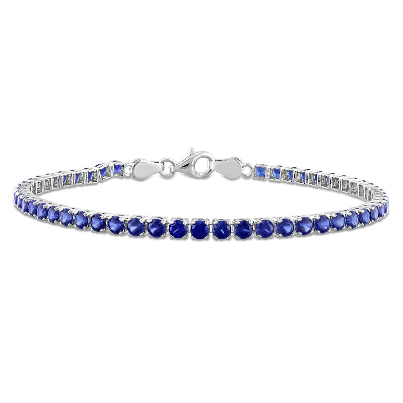 Created Blue Sapphire Bracelet in Sterling Silver image number null