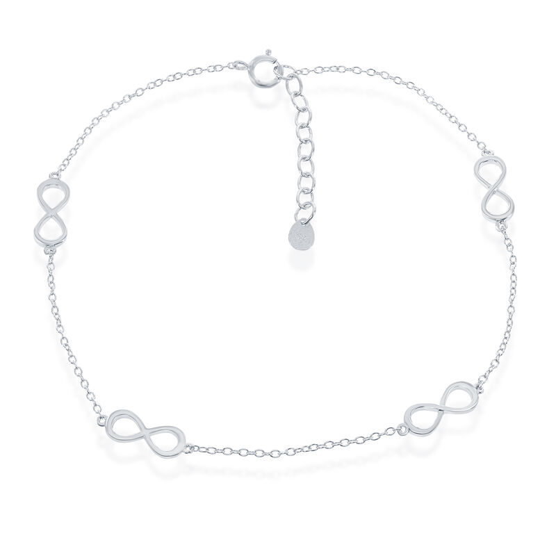 Infinity Symbol Anklet in Sterling Silver image number null