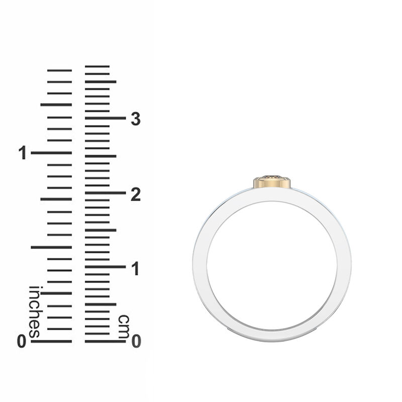 Brilliant-Cut Lab Grown Diamond Center Bezel Light Blue Ceramic Ring in Sterling Silver image number null