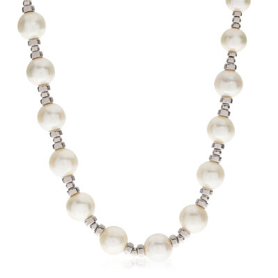 Freshwater Pearl & Silver Bead Necklace