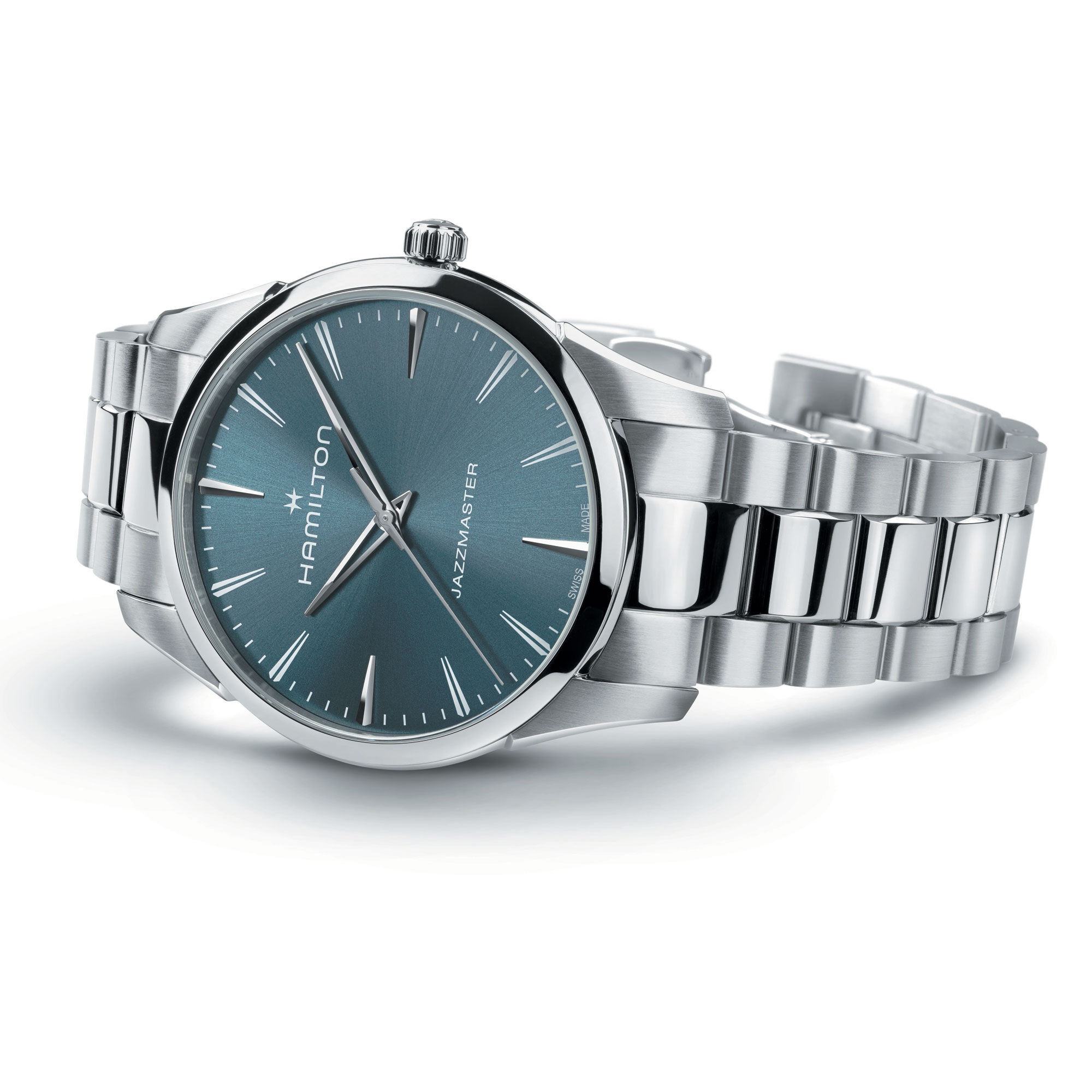 Hamilton ロイド　腕時計(クォーツ) Swiss made Hamilton Jazzmaster Quartz Blue Dial 40mm H32461141