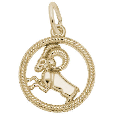 Aries Charm in Gold Plated Sterling Silver