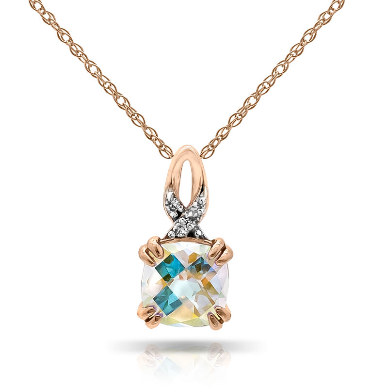 Blue Magic Gemstone & Diamond Pendant in 10k Rose Gold image number null