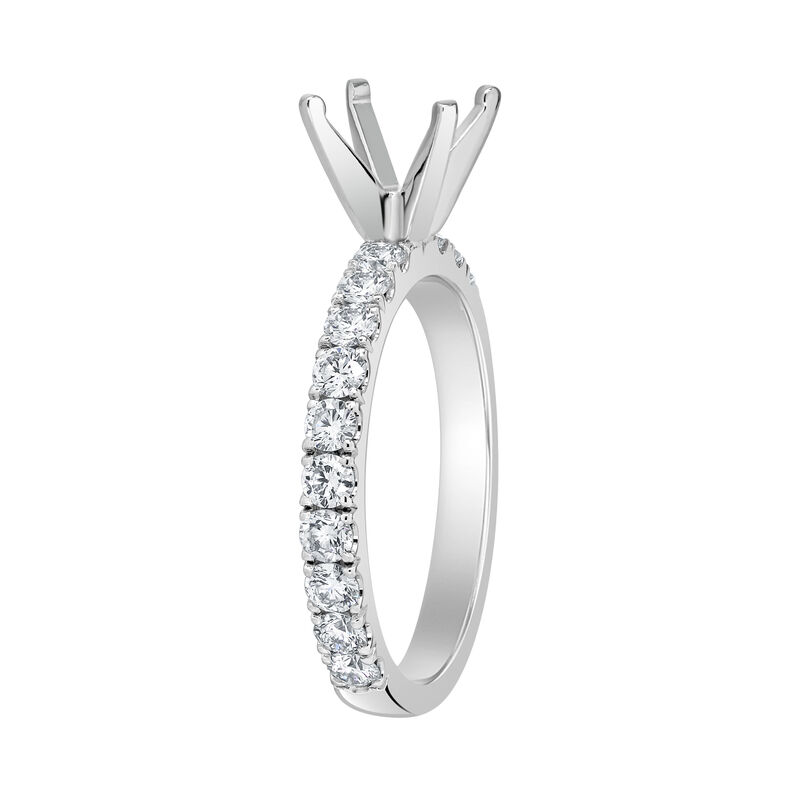 Brilliant-Cut Lab Grown 1ctw. Diamond 3/4 of the Way Down Classic Engagement Setting in 14k White Gold WB 7434112 image number null