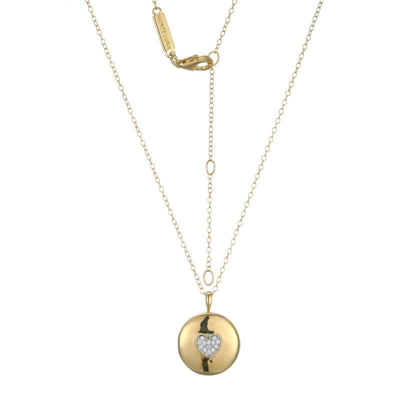 Lab Grown Diamond Heart Locket Pendant Necklace in Gold Plated Sterling Silver image number null