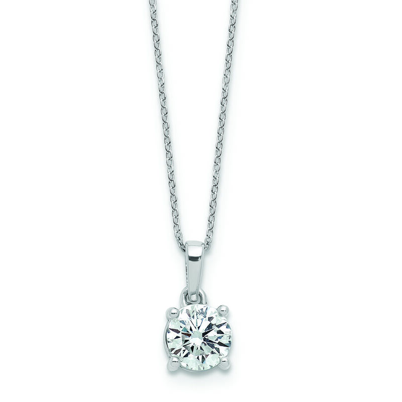 Brilliant-Cut 1/2tw. FGH VS SI Lab Grown Solitaire + Pendant in 14k White Gold image number null