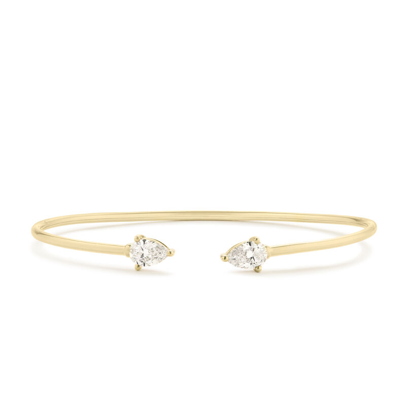 Pear-Shaped Lab Grown 1.46ctw. Diamond Flexi Bangle in 10k Yellow Gold image number null