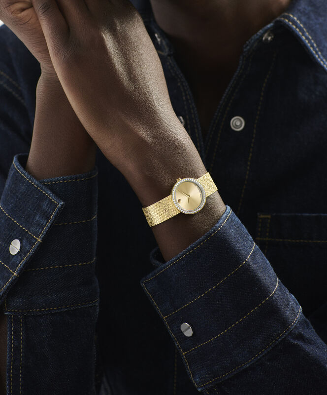 Movado Museum Velura Diamond Bezel Yellow Gold Tone Dial 607934 image number null