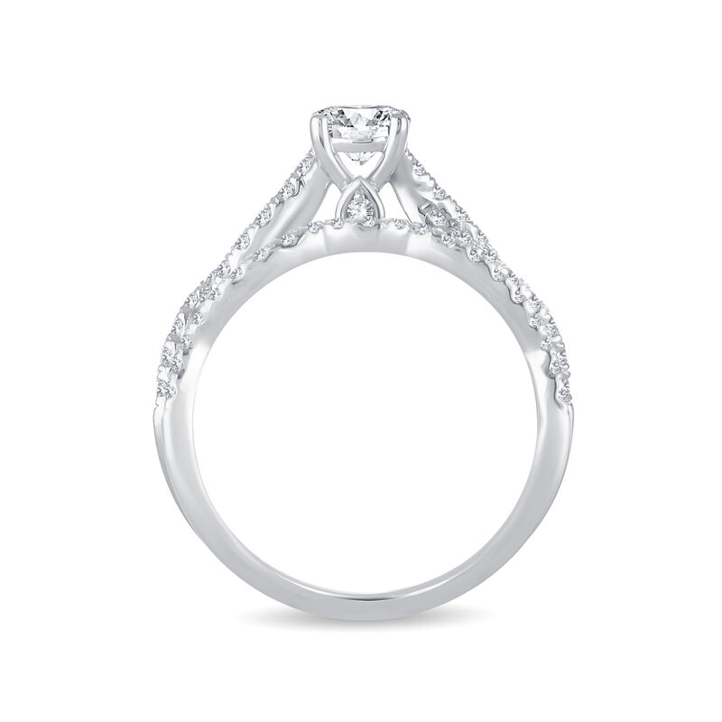 Lab Grown Round-Cut Diamond 1ctw. Twist Bridal Set in 10k White Gold image number null