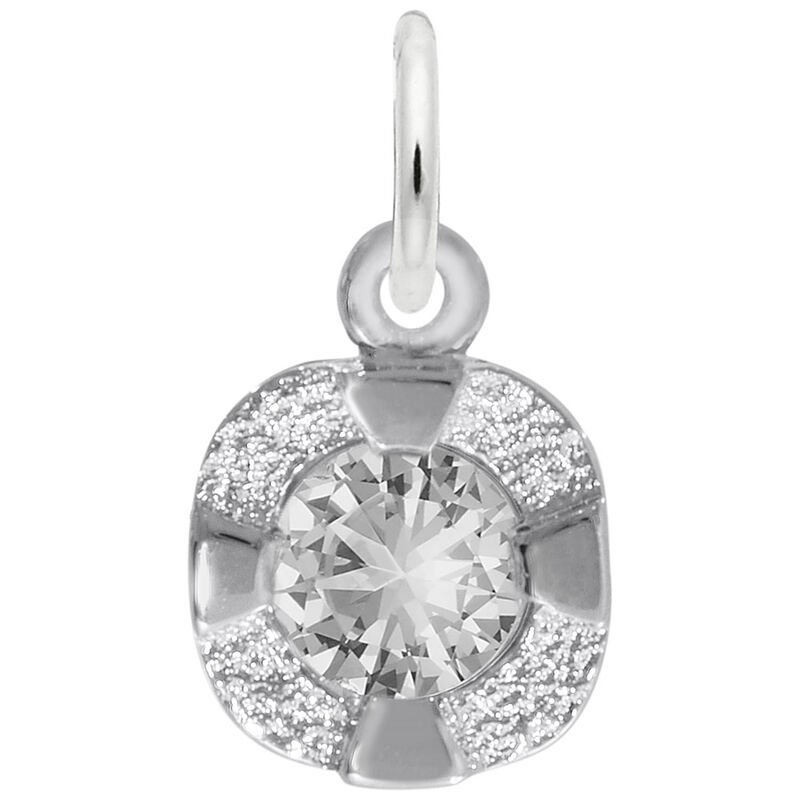 April Birthstone Petite Charm in Sterling Silver image number null