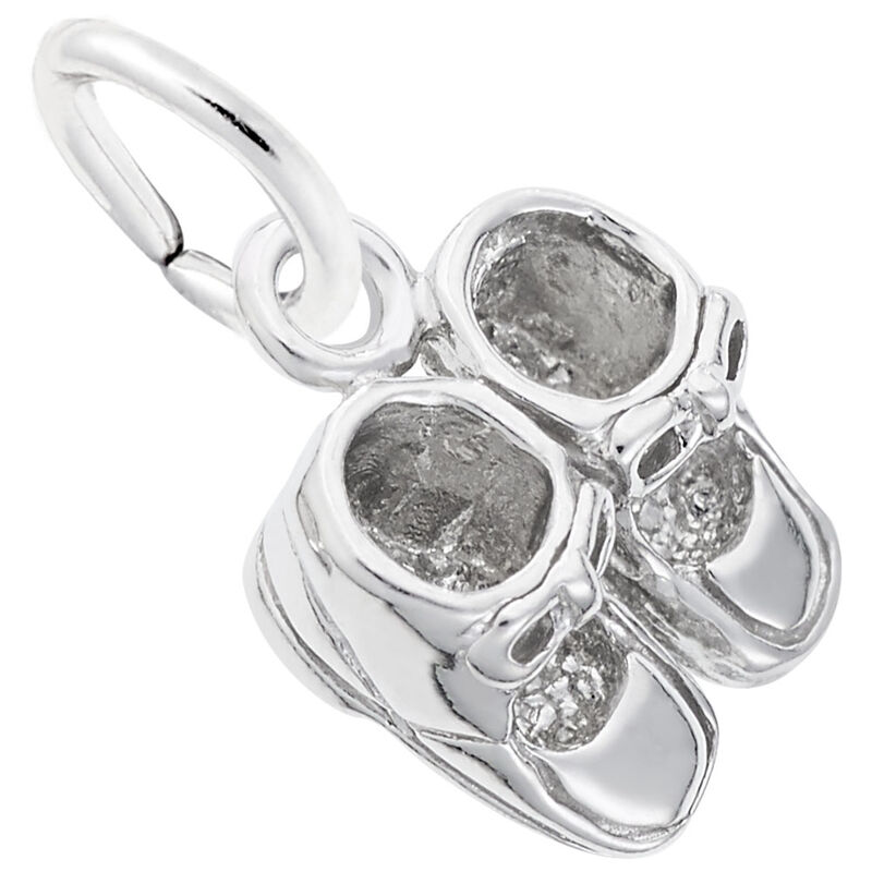 Baby Shoes Charm in 14K White Gold image number null