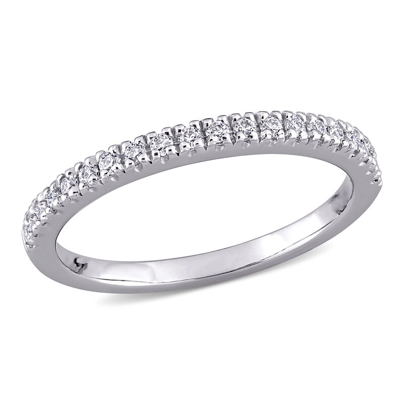 Created Moissanite Stackable Band in 10k White Gold image number null
