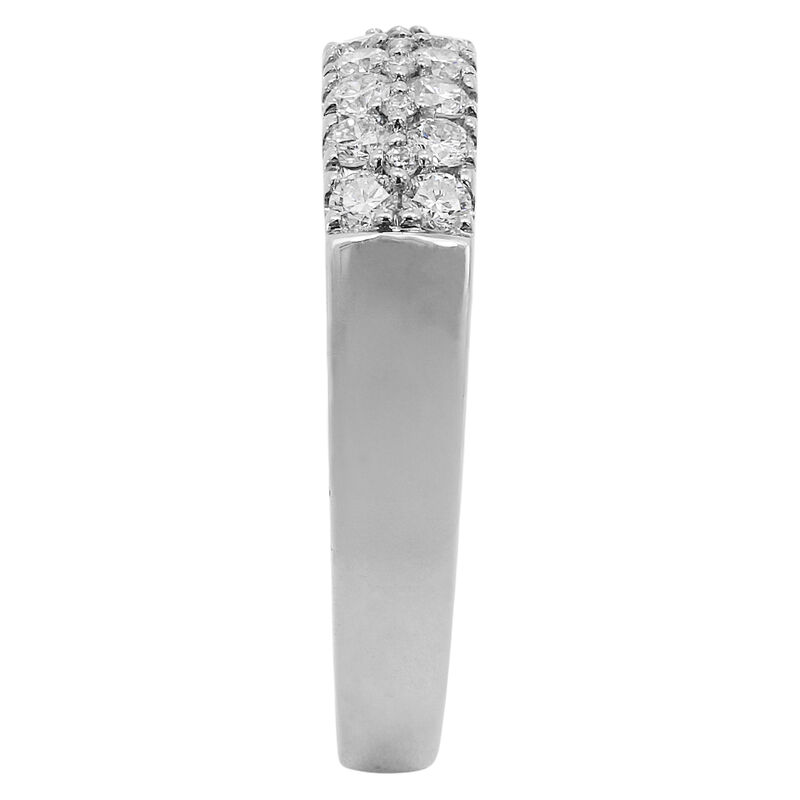 Round Natural Diamonds 3/4ctw. Multi Row Hidden Diamond Wedding Ring in 14k White Gold image number null