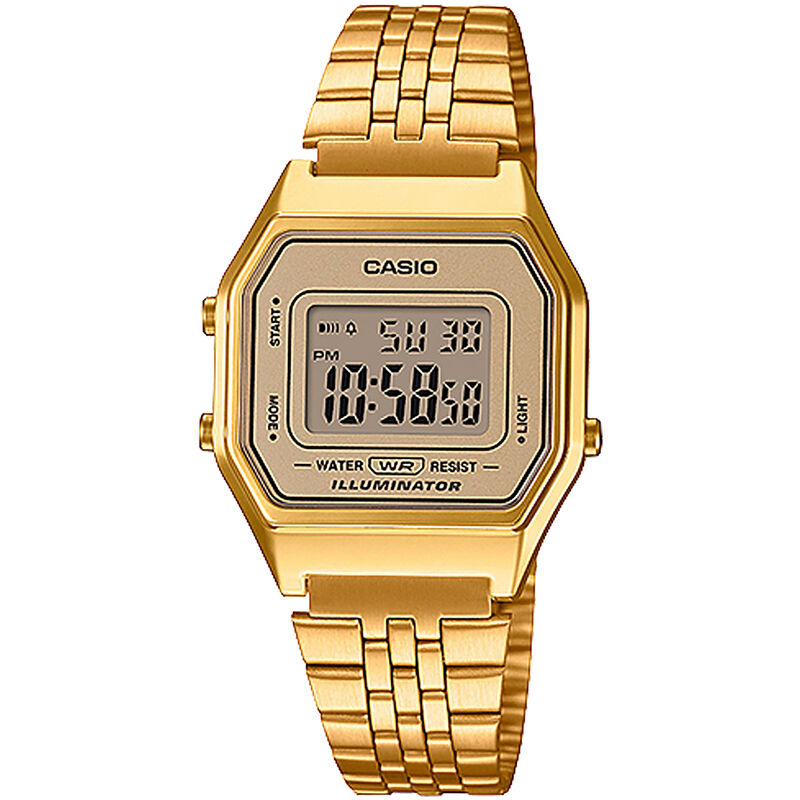 Casio Vintage Digital Gold Dial LA680 image number null