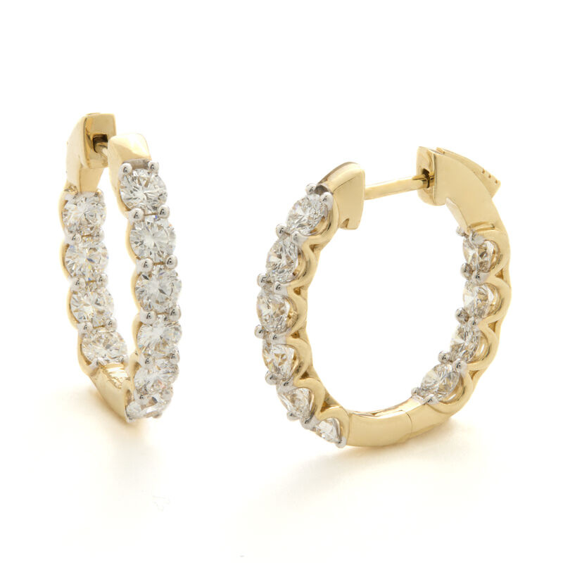 Cecilia, 14kt. YG Lab Grown Diamond In/Out Hoops image number null