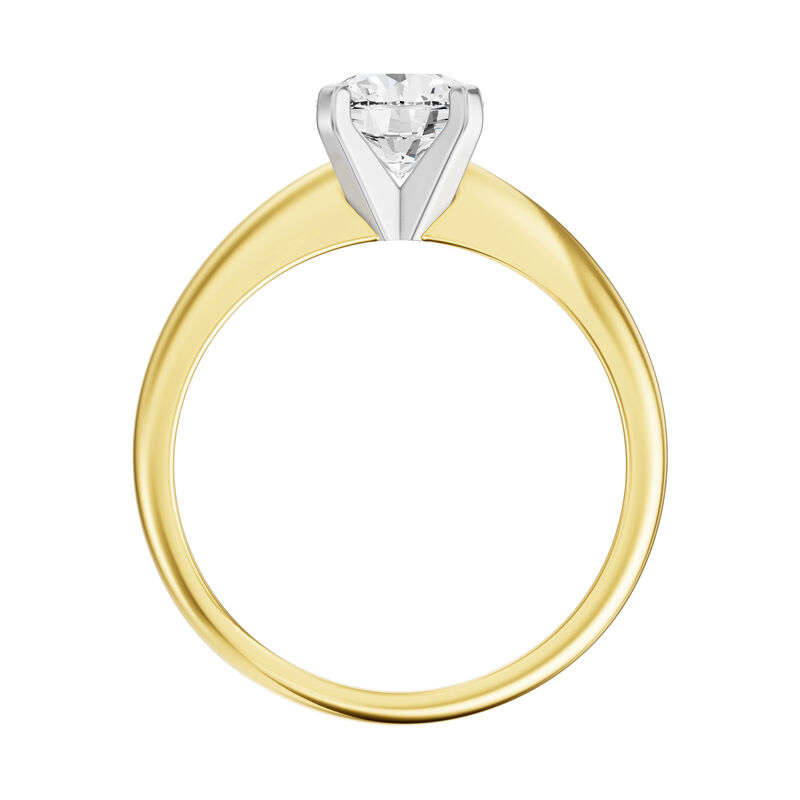 Round Lab Grown Diamond 1ct Solitaire Engagement Ring in 14k Yellow Gold image number null