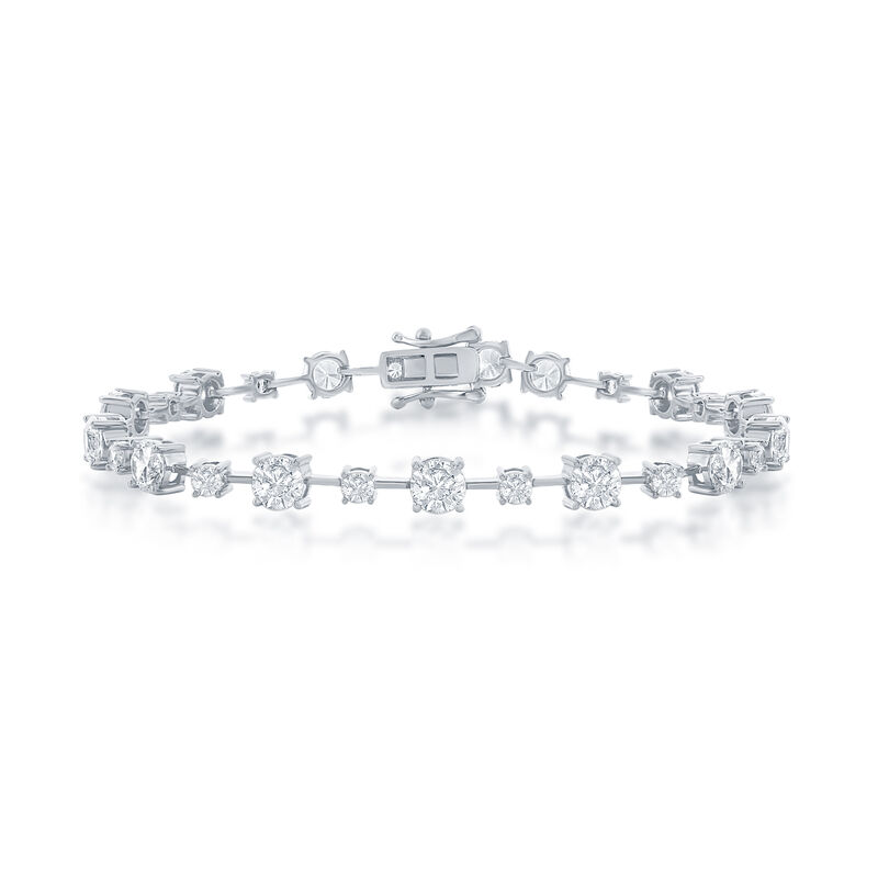 Cubic Zirconia 4-Prong Bracelet in Sterling Silver image number null