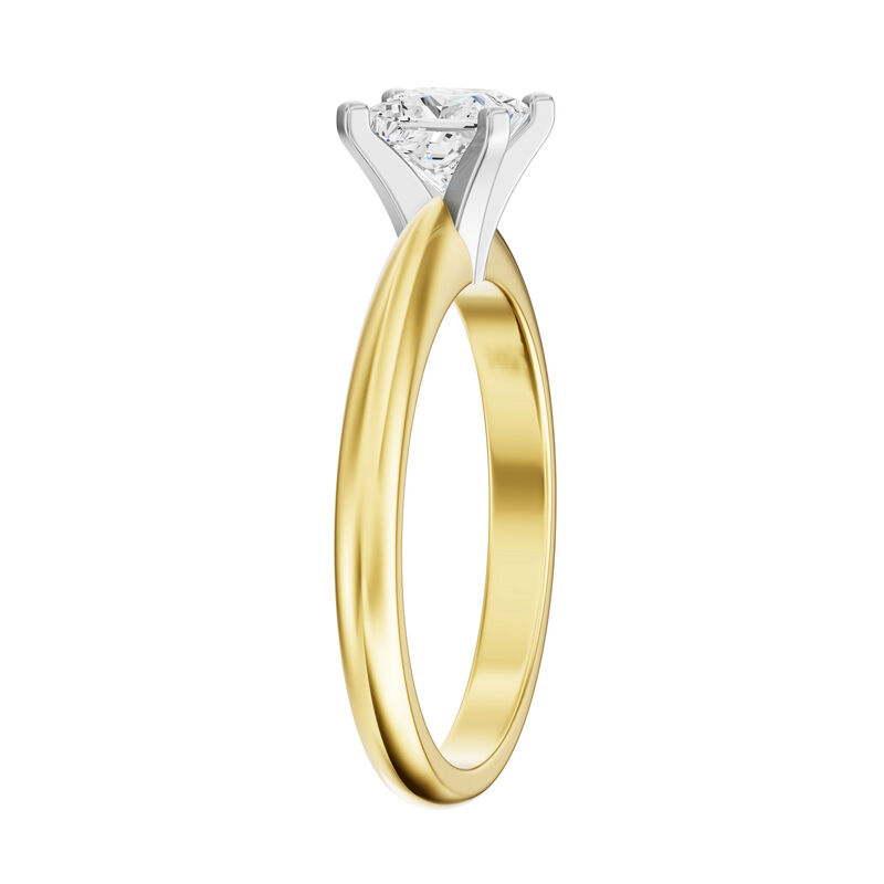 Princess Cut Lab Grown Diamond 3/4ct Solitaire Engagement Ring in 14k Yellow Gold image number null