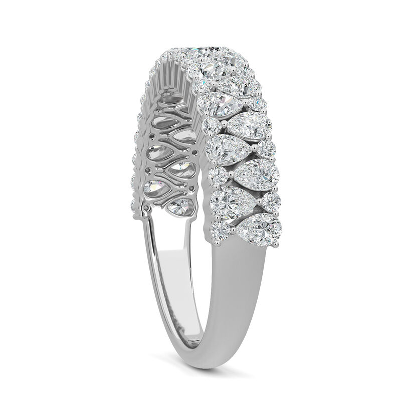 Lab Grown Diamond 1/4ctw. Pear & 14k White Gold Anniversary Ring image number null
