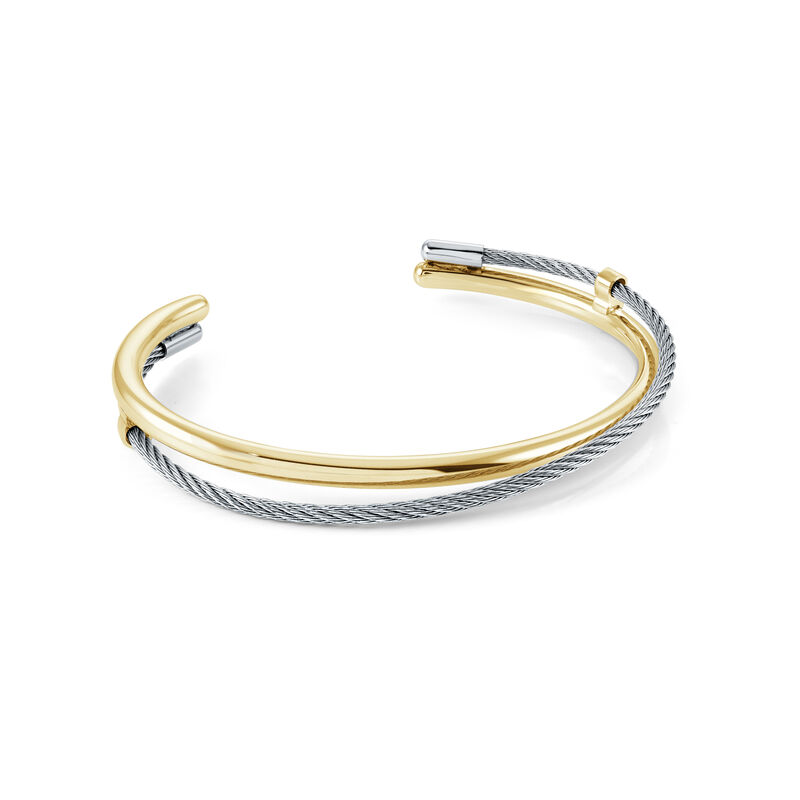 Italgem Steel Cable Bangle Bracelet in Gold IP Stainless Steel image number null