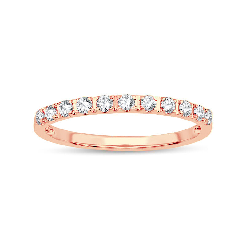 Diamond 1/4ctw. Prong-Set Anniversary Band in 14k Rose Gold image number null