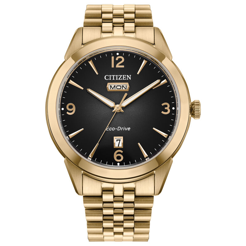 Citizen Men's Rolan Black Dial Gold-Tone Bracelet 41mm Watch AW0152-58H image number null