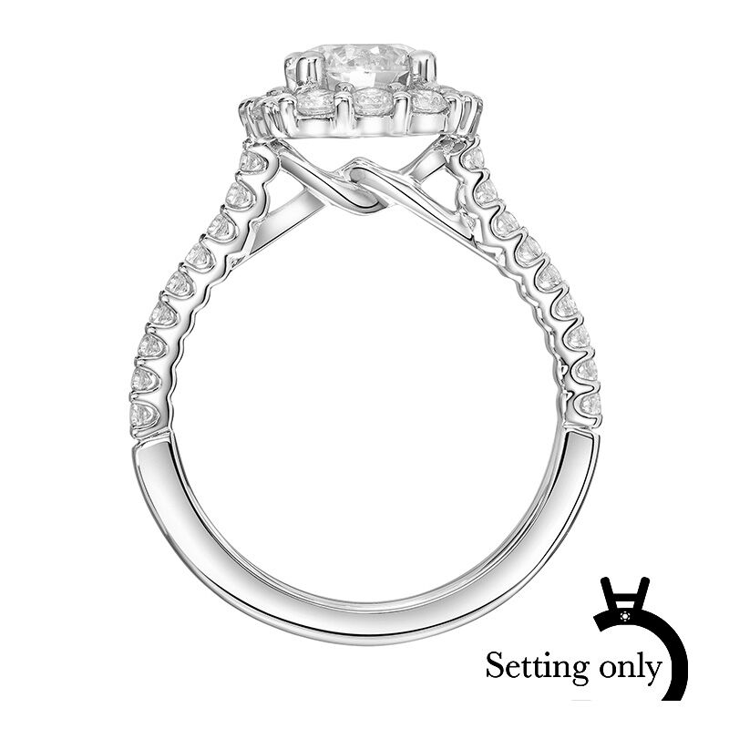 Dolly. ArtCarved® ¾ctw. Diamond Semi-Mount in 14k White Gold image number null