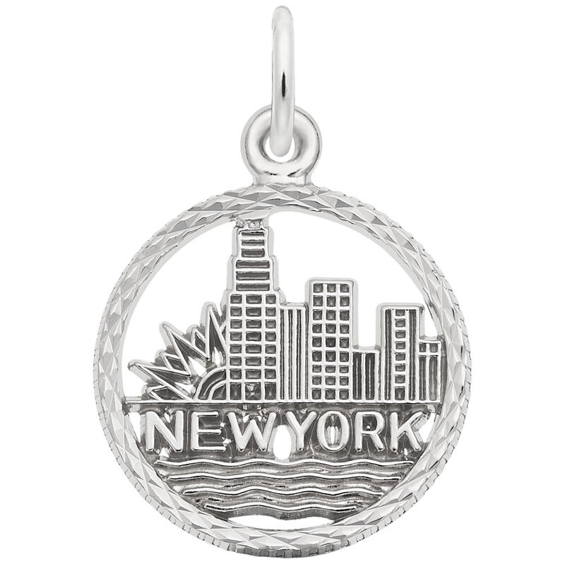 New York City Skyline Charm in Sterling Silver image number null