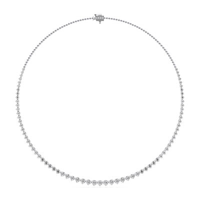Lab Grown Diamond 3ctw. Tennis Necklace in Sterling Silver