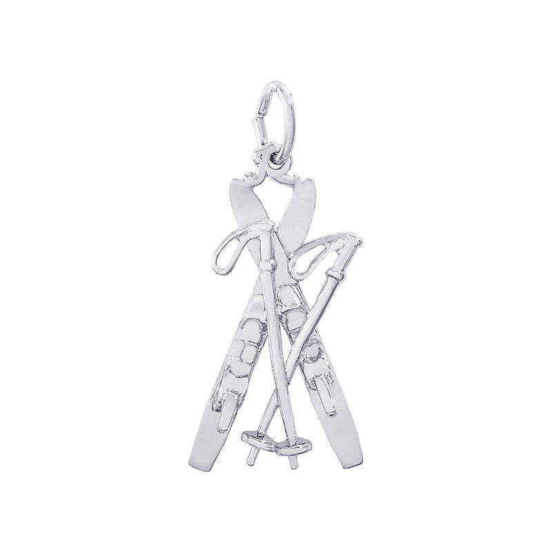 Skis Sterling Silver Charm image number null