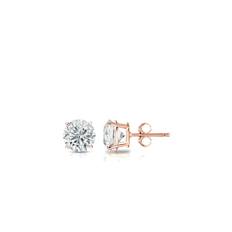 Diamond 1/10ctw. Round Solitaire Stud Earrings (I-J, VS2) 14k Rose Gold image number null