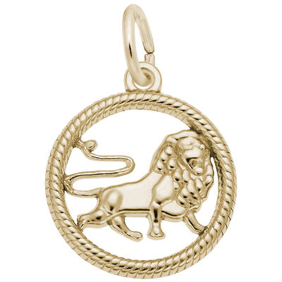 Leo Charm in Gold Plated Sterling Silver
