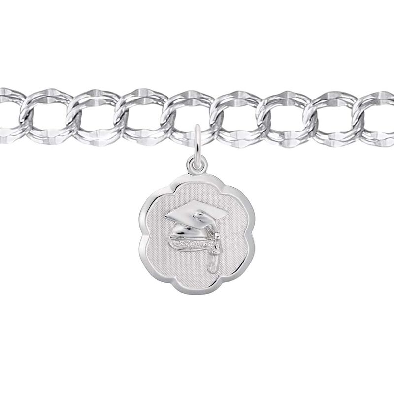 Graduation Charm Bracelet in Sterling Silver  image number null