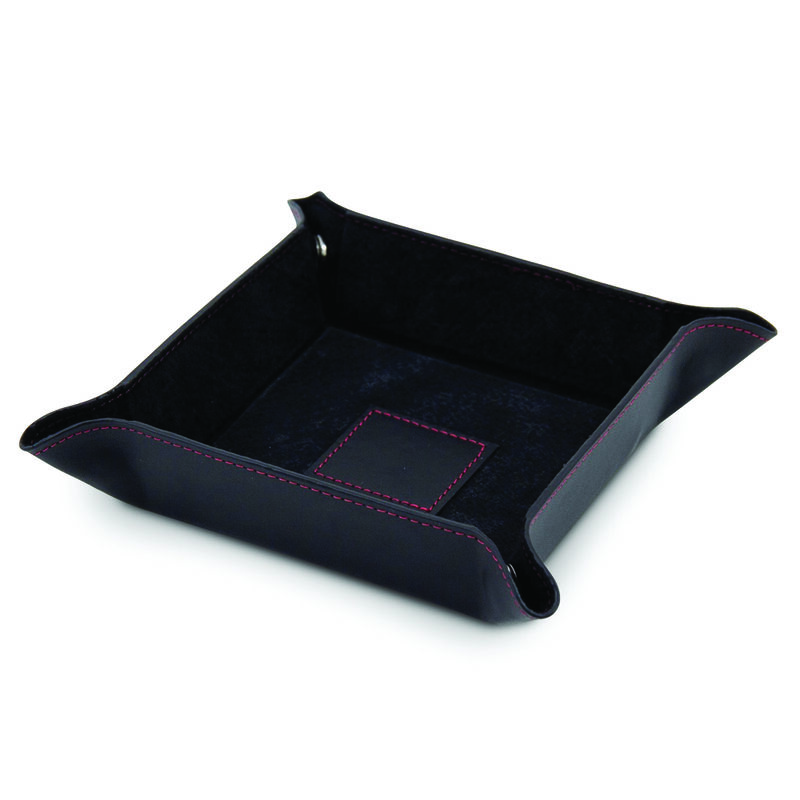 Black Leather Snap Valet Tray image number null