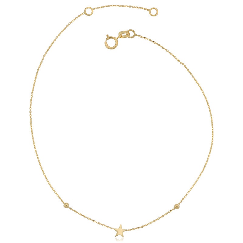 Star Anklet in 14k Yellow Gold image number null