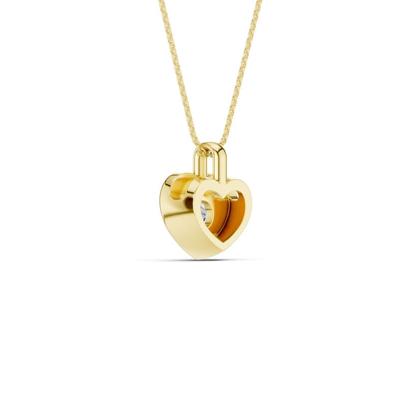 Lab Grown Diamond 1/4ctw. Heart Pendant in 10k Yellow Gold image number null