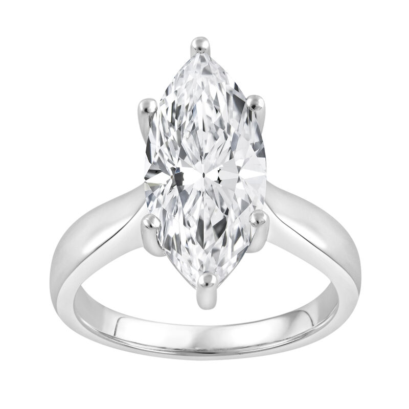 Marquise-Cut Lab Grown 3ct. Diamond Certified GH VS SI Solitaire Engagement Ring in 14k White Gold image number null