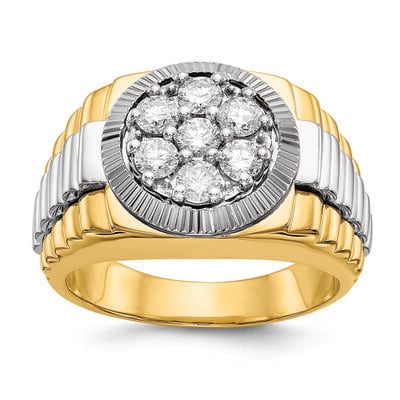 Men's 1ctw. Lab Grown Diamond & 14k Two Tone Gold Wedding Ring
