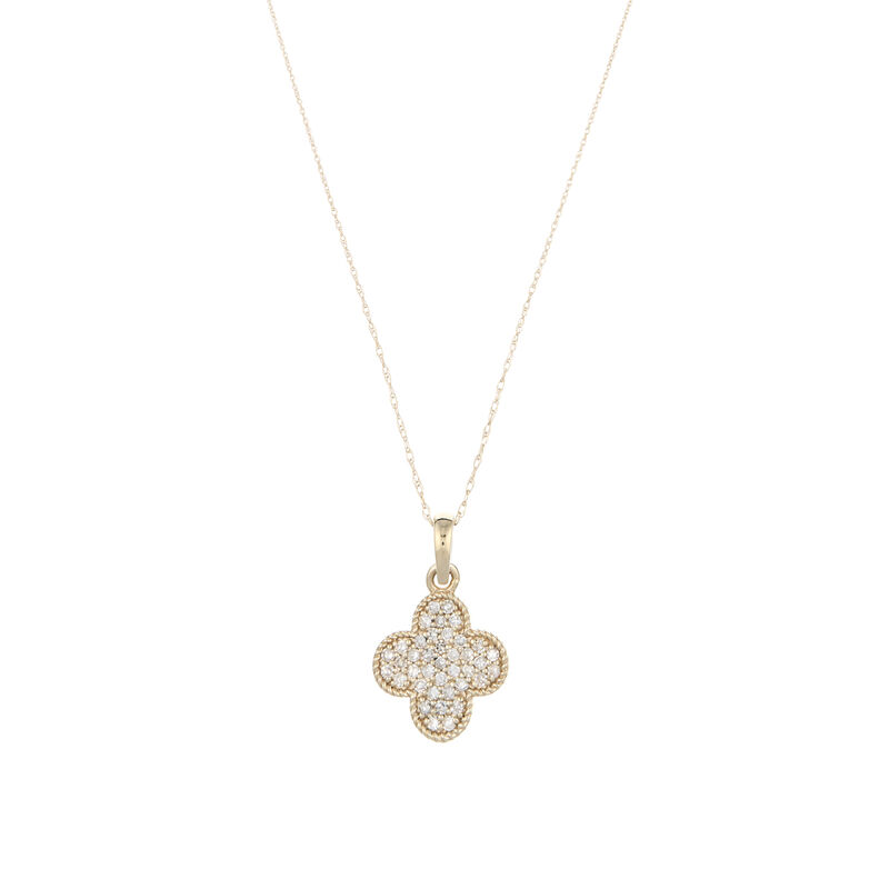 Victoria, 10kt. YG Diamond Clover Pendant image number null